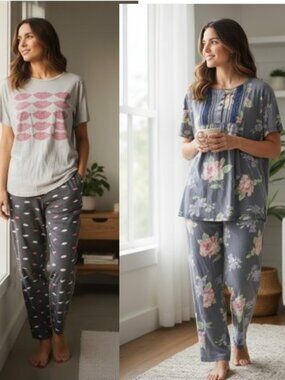 Lot of Short Sleeve Pajama Sets Ladies Medium 14-16 DREAMS & CO